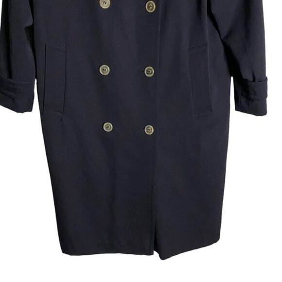 Rue Grenelle Women's Vintage Navy Double Breasted Wool Coat - Picture 3 of 9